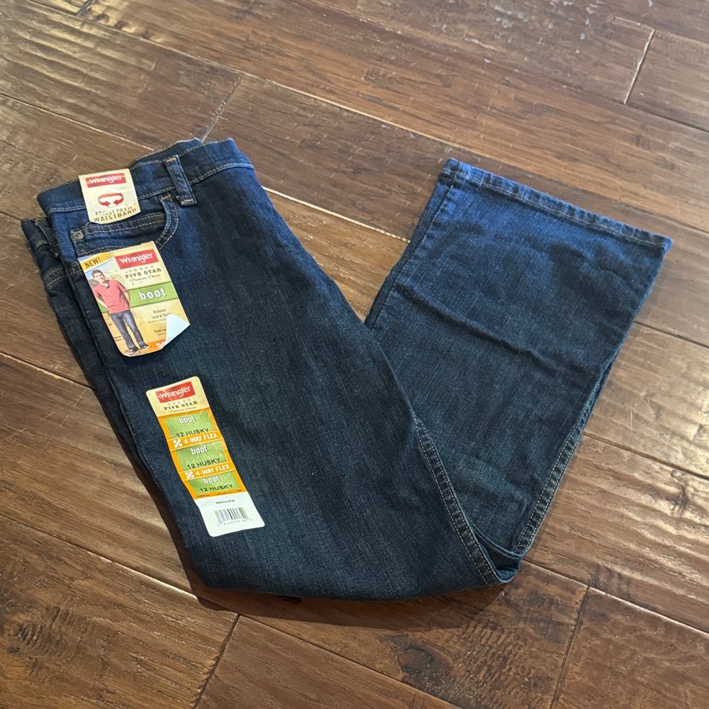 NWT Wrangler Kids Deep Indigo Bootcut Jeans